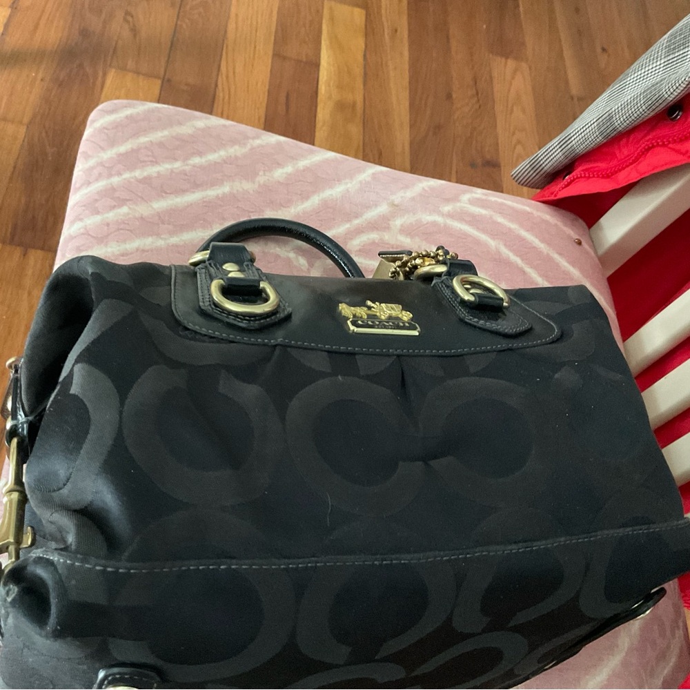 Coach Madison's black satchel has three tags and is in EUC - Picture 8 of 13